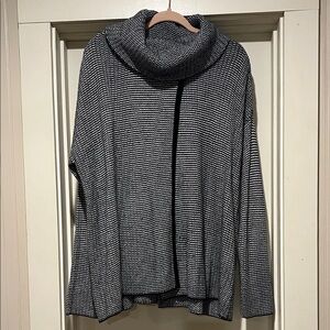 Charlie Paige Black and White Cowl Neck Sweater